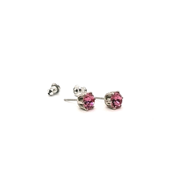 ♠️+ Swarovski®ROSE Solitaire Studs - Picture 2 of 2